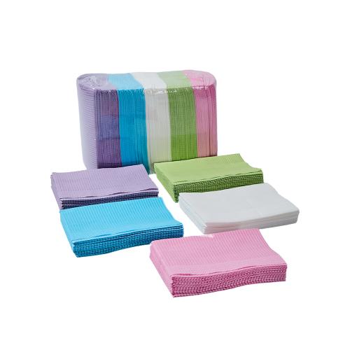 Cina Telijie Disposable Dental Bibs / Patient Napkins – 50×60cm, 2-Ply Paper + 1-Ply PE Film Produttore