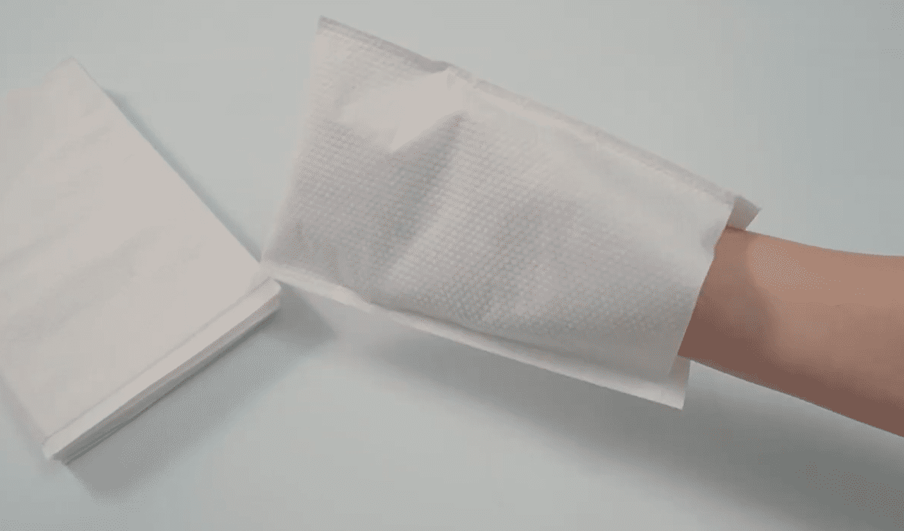 Guanti monouso in tessuto non tessuto antibatterici, ecologici, di forma rettangolare